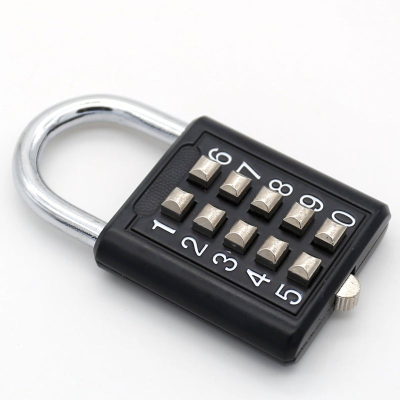 TEMEILI MIONI 10 Digit Push Button Combination Padlock, 5 Digit Locking Mechanism, Black - Image 5